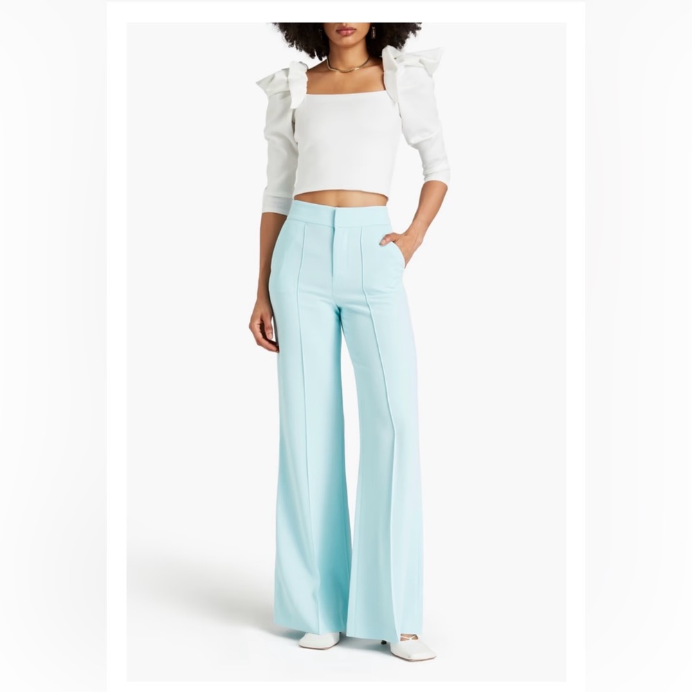 NWT ALICE + OLIVIA Genny cropped gathered stretch-knit top Sz US 8